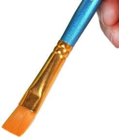 img 2 attached to 🖌️ 10 Piece Synthetic Hair Paint Brushes Set - Blue for Acrylic, Oil, and Watercolor Painting