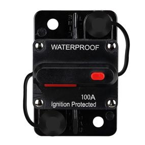 img 4 attached to 100 AMP Fuse Holders with Reset Button - Audio Circuit Breaker for Automotive Marine Boat Audio System, Replace Fuses - DC Fuse Holder for Overload Protection, 12V-48V Inverter