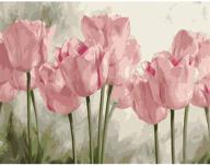 fun and easy paint by numbers kit: diy pink tulips painting for beginner adults (16x20inch) logo