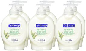 img 1 attached to Жидкое мыло Softsoap увлажняющее - успокаивающий алоэ вера - 7,5 унций (упаковка из 6 штук): нежное увлажнение для ваших рук!