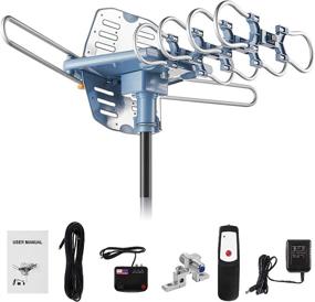 img 4 attached to 📺 WillBrands HDTV Antenna: Amplified Digital Outdoor Antenna with 4K/1080p High Reception-40FT RG6 Coaxial Cable-150 Miles Range-360 Degree Rotation Wireless Remote-Snap-On Installation-Supports 2 TVs