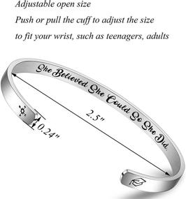 img 3 attached to Stainless Steel Inspirational Cuff Bangle Bracelets for Women and Girls by BFJLIFE: Fashionable Stainless Steel Jewelry