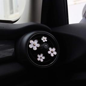 img 3 attached to 🌼 INEBIZ Car Charm Lovely Daisy Flowers Air Vent Decorations, Cute Automotive Interior Trim, 4pcs in Varying Sizes (White)