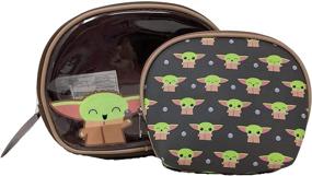 img 2 attached to 💚 Loungefly Mandalorian Baby Yoda Grogu The Child 2 Piece Cosmetic Bag Set: Stylish Storage for Your Beauty Essentials