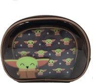 💚 loungefly mandalorian baby yoda grogu the child 2 piece cosmetic bag set: stylish storage for your beauty essentials logo