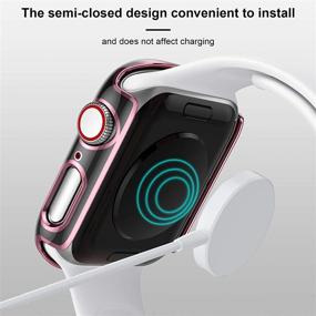 img 2 attached to 🍎 Чехол для Apple Watch Charlam 40 мм SE iWatch Series 6 5 4 - полное покрытие розовое золото и черный бампер - ультратонкая рамка - защита экрана - женщины мужчины