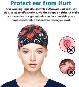 img 2 attached to Fesciory Adjustable Working Caps with Button & Sweatband for Women, Ponytail Pouch Hats for Long Hair - Improved SEO