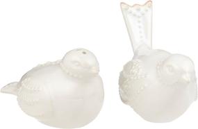 img 4 attached to 🐦 Lenox French Perle White Bird Salt and Pepper Shakers -