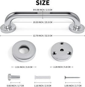 img 3 attached to 🛀 GOANDO 2-Pack Bathroom Shower Grab Bars - 12-Inch Stainless Steel Handicap & Senior Assist Bars for Shower & Bath - Injury Prevention & Balance Support for Pregnant Women, Elderly, and Disabled