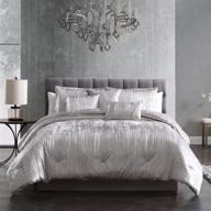 🛏️ king size riverbrook home turin comforter set in silver - 7 piece set logo