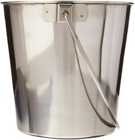 img 1 attached to 🐾 Highly Durable Stainless Steel Round Bucket for Pets