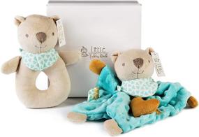 img 2 attached to 🧸 Soft Lovey Security Blanket with Baby Bear Stuffed Rattle - Perfect for Baby Boy and Girl. Ideal for Newborns, Infants, and Toddlers - Little Tinkers World