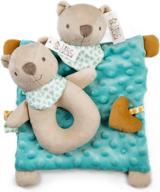 🧸 soft lovey security blanket with baby bear stuffed rattle - perfect for baby boy and girl. ideal for newborns, infants, and toddlers - little tinkers world logo