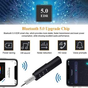 img 2 attached to 🎧 KINDRM Bluetooth V5.0 Receiver: Мини-беспроводной адаптер 3,5 мм Aux для наушников, колонок, домашней и автомобильной стереосистемой
