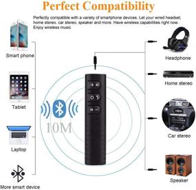 img 1 attached to 🎧 KINDRM Bluetooth V5.0 Receiver: Мини-беспроводной адаптер 3,5 мм Aux для наушников, колонок, домашней и автомобильной стереосистемой