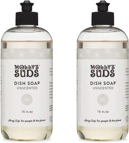 img 4 attached to Molly's Suds Natural Liquid Dish Soap - Powerful Plant-Powered Ingredients, Long-Lasting & Unscented - 16 oz (2 Pack)