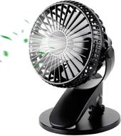 🔋 liwin rechargeable stroller fan - portable usb powered mini clip-on desk fan with 3 adjustable speeds - black logo