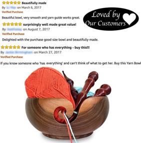 img 3 attached to 🧶 Yarn Story Yarn Bowl Walnut - 7"x3" | Special European Walnut Wood Handmade Organizer for Knitting and Crochet by Yarn Story - Ideal Gift!