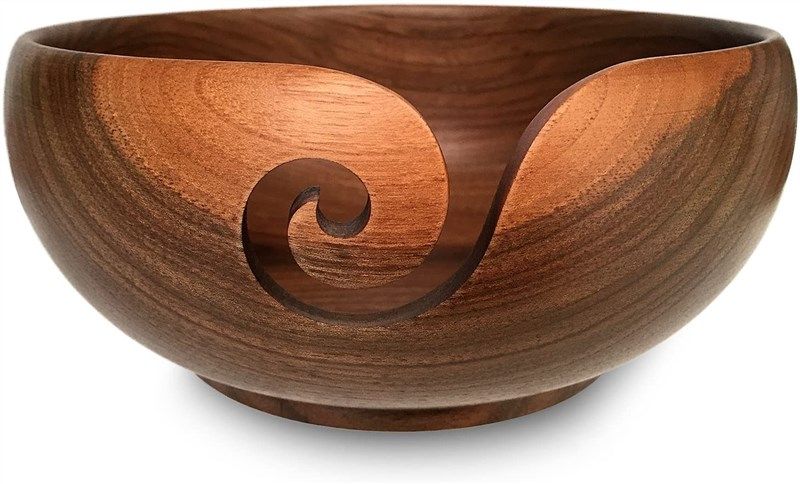 yarn bowl walnut knitting bundle 로고