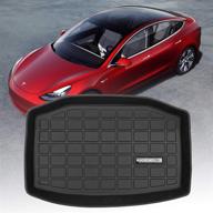 xipoo fit tesla model 3 trunk mat storage mat tpe cargo liner cargo tray storage mat for tesla model 3 accessories (rear cargo tray storage mat) logo