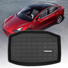 img 4 attached to Xipoo Fit Tesla Model 3 Trunk Mat Storage Mat TPE Cargo Liner Cargo Tray Storage Mat For Tesla Model 3 Accessories (Rear Cargo Tray Storage Mat)