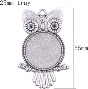 img 2 attached to 🌼 Intricate Mix Owl Flower Moon Round Pendant Rotation Trays: Perfect for DIY Jewelry Making (11562)