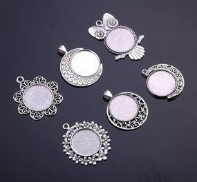 img 1 attached to 🌼 Intricate Mix Owl Flower Moon Round Pendant Rotation Trays: Perfect for DIY Jewelry Making (11562)