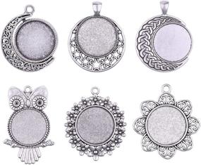 img 3 attached to 🌼 Intricate Mix Owl Flower Moon Round Pendant Rotation Trays: Perfect for DIY Jewelry Making (11562)