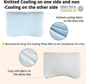 img 2 attached to COZY ONE Dual-Sided Cooling Pillow - Soft Bed Pillow for Heat Reduction & Ice Cold Comfort, Breathable Microfiber Gel Filling - Standard/Queen Size (20X28 Inch), 1 Pack