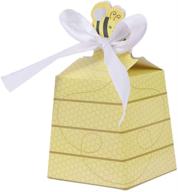 🎁 nuolux 50 шт. пчелиные ульи с бантом коробочки-подарочные пакеты для декора детского душа и дня рождения - милые бумажные коробочки для вечеринок. логотип