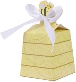 img 1 attached to 🎁 NUOLUX 50Pcs Beehive Bowknot Candy Boxes Gift Bags for Baby Shower Birthday Decorations - Cute Paper Party Boxes