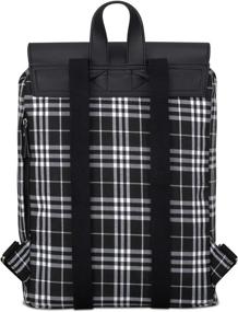 img 3 attached to 🎒 Women's Black and White Checked Backpack with Compartment