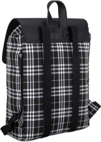 img 2 attached to 🎒 Women's Black and White Checked Backpack with Compartment