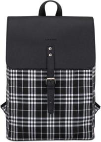 img 4 attached to 🎒 Women's Black and White Checked Backpack with Compartment