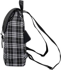 img 1 attached to 🎒 Women's Black and White Checked Backpack with Compartment