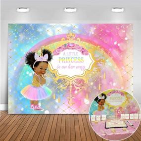 img 4 attached to Mehofoto Unicorn Baby Shower Backdrop: Royal Princess Rainbow Theme - 7x5ft Vinyl Party Banner for Unicorn Themed Baby Shower - Stunning Decoration Supplies