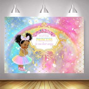 img 1 attached to Mehofoto Unicorn Baby Shower Backdrop: Royal Princess Rainbow Theme - 7x5ft Vinyl Party Banner for Unicorn Themed Baby Shower - Stunning Decoration Supplies