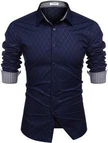 img 4 attached to Tinkwell Casual Cotton Sleeve Button Men's Clothing and Shirts