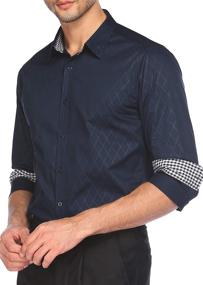 img 1 attached to Tinkwell Casual Cotton Sleeve Button Men's Clothing and Shirts