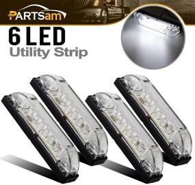img 4 attached to Четыре светодиодные ленты Partsam длиной 4 дюйма, белые, с 9 светодиодами, прозрачными линзами, влагозащищенные, поверхностный монтаж на 12 В, тонкие светодиодные фонари для лодочных прицепов, морских светодиодных маркерных фонарей для украшения автомобиля.