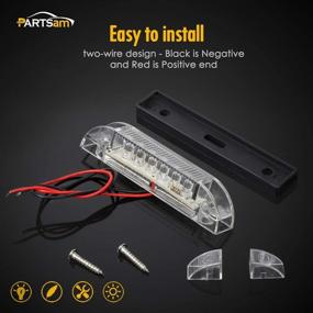 img 1 attached to Четыре светодиодные ленты Partsam длиной 4 дюйма, белые, с 9 светодиодами, прозрачными линзами, влагозащищенные, поверхностный монтаж на 12 В, тонкие светодиодные фонари для лодочных прицепов, морских светодиодных маркерных фонарей для украшения автомобиля.