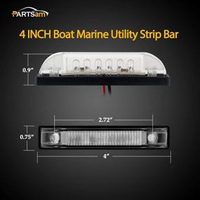 img 3 attached to Четыре светодиодные ленты Partsam длиной 4 дюйма, белые, с 9 светодиодами, прозрачными линзами, влагозащищенные, поверхностный монтаж на 12 В, тонкие светодиодные фонари для лодочных прицепов, морских светодиодных маркерных фонарей для украшения автомобиля.