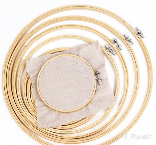 img 1 attached to BigOtters 6PCS Embroidery Hoops: Bamboo Circle Cross Stitch Hoop Ring Set for Christmas Ornaments & DIY Sewing Crafts review by Kristen Reid