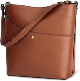 img 4 attached to Large Waterproof Leather Tote Bag: Stylish Handbag for Women - Shoulder Bucket Purse