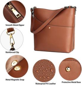 img 1 attached to Large Waterproof Leather Tote Bag: Stylish Handbag for Women - Shoulder Bucket Purse