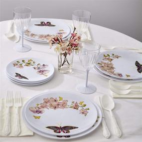 img 3 attached to Fluttering Collection Decorative Plastic Plates - Set of 20 Dinner Plates, 10.25 Inches