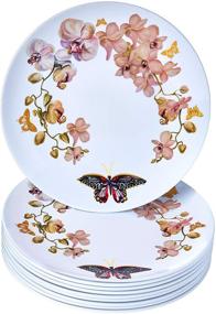 img 4 attached to Fluttering Collection Decorative Plastic Plates - Set of 20 Dinner Plates, 10.25 Inches