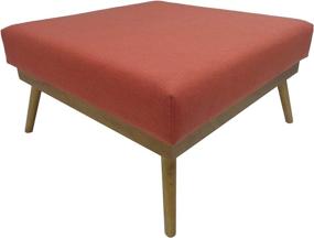 img 2 attached to 🛋️ Coral/Natural Mid Century Fabric Ottoman by Christopher Knight Home: Chic and Comfortable Addition to Your Living Space