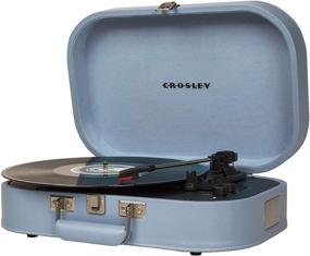 img 3 attached to 🎵 Crosley CR8009A-GLC Discovery Винтажный 3-секционный портативный проигрыватель в кейсе с Bluetooth, Glacier: Без усилий наслаждайтесь виниловыми пластинками в любом месте.