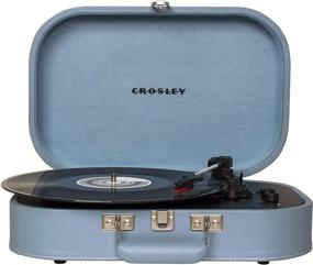 img 4 attached to 🎵 Crosley CR8009A-GLC Discovery Винтажный 3-секционный портативный проигрыватель в кейсе с Bluetooth, Glacier: Без усилий наслаждайтесь виниловыми пластинками в любом месте.